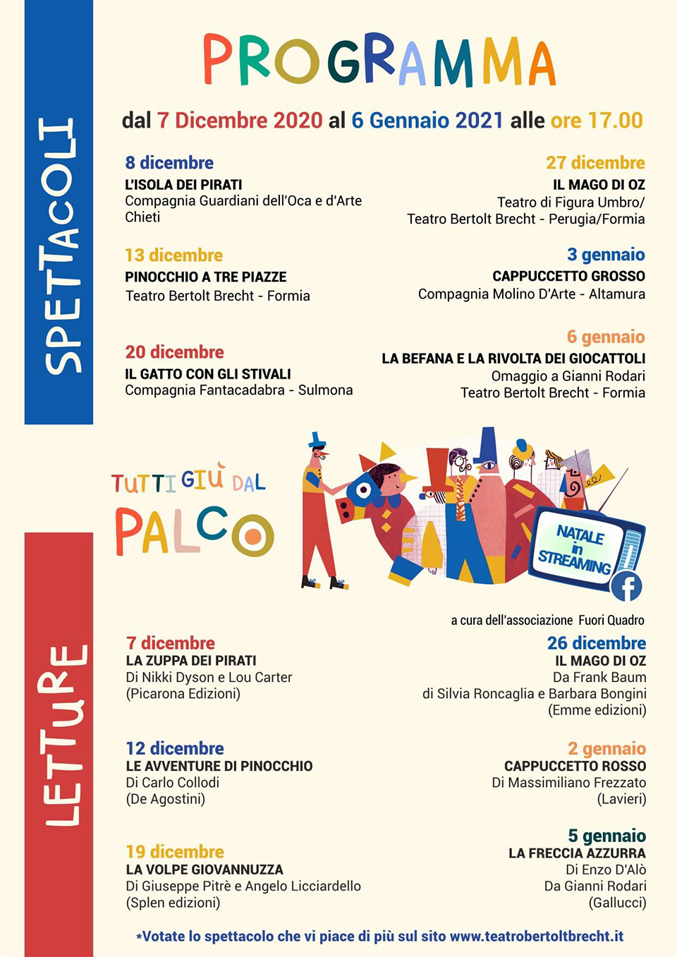 TUTTI GIU DAL PALCO DICEMBRE 2020 PROGRAMMA