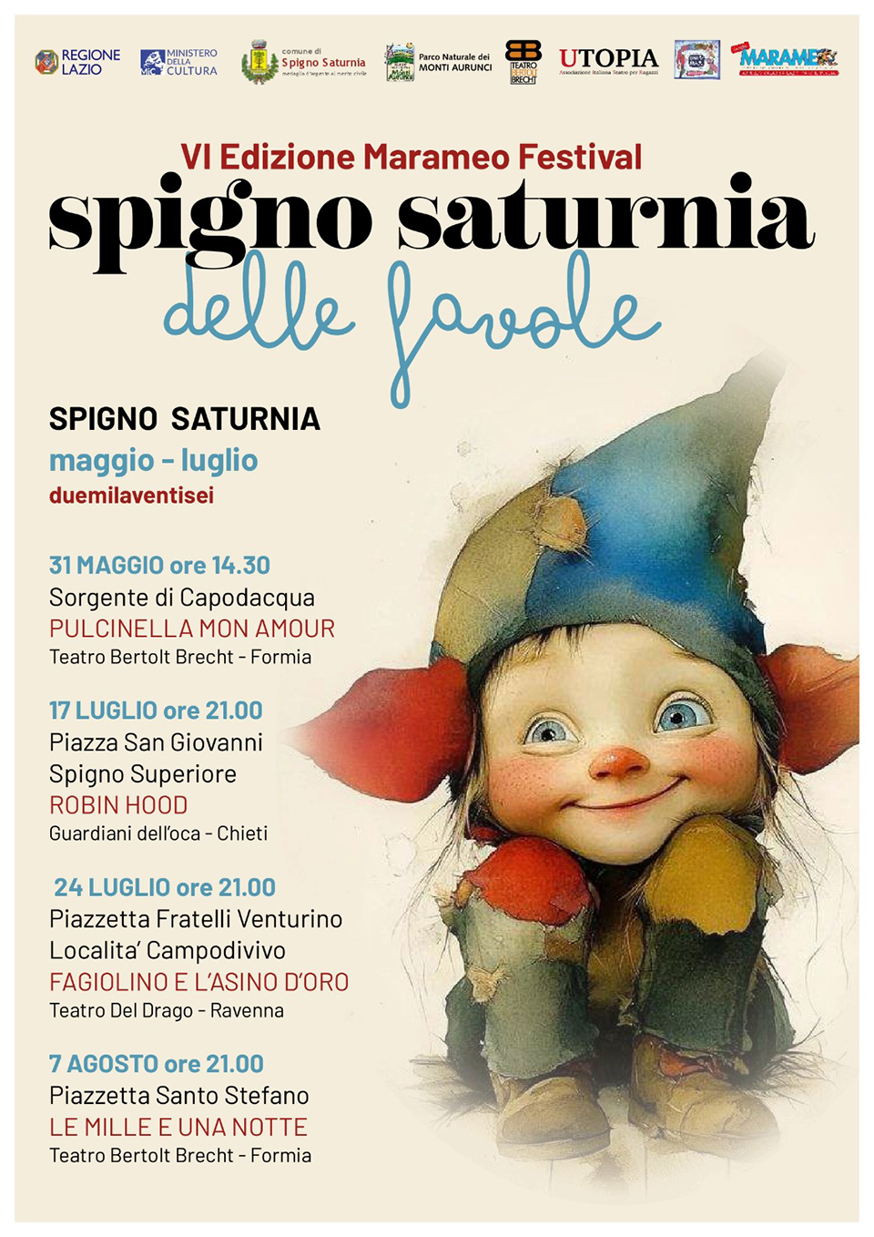 SPIGNO SATURNIA DELLE FAVOLE 2026, 31 maggio/7 agosto